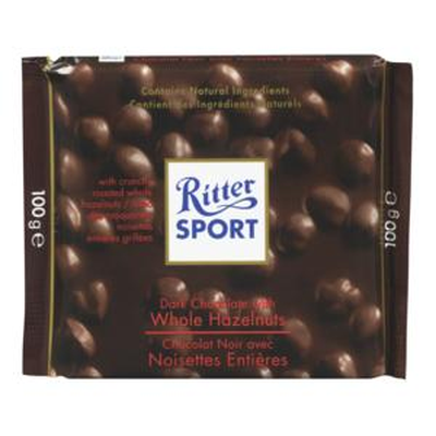 Ritter Sport - Dark Chocolate Bar with Whole Hazelnuts