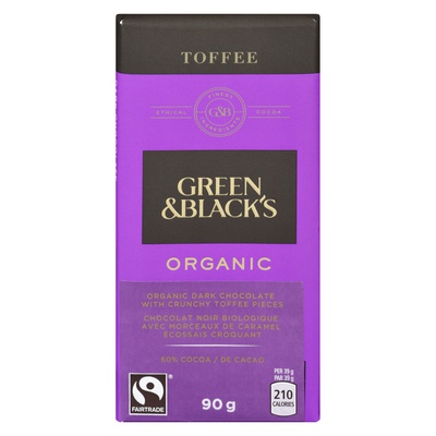 GREEN & BLACKS ORG CHOCOLATE DARK TOFFEE
