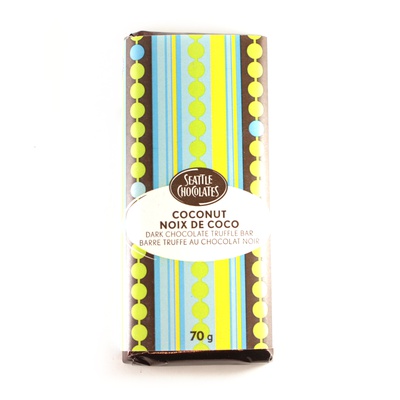 SEATTLE CHOCOLATE COCONUT DARK CHOCOLATE TRUFFLE BAR