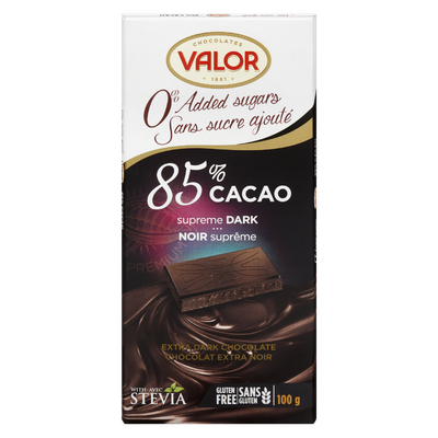 Valor - No Sugar Added 85% Dark Chocolate