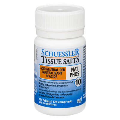 Schuessler - Tissue Salts 125 Tablets – Nat Phos – No 10 – Acid Neutraliser