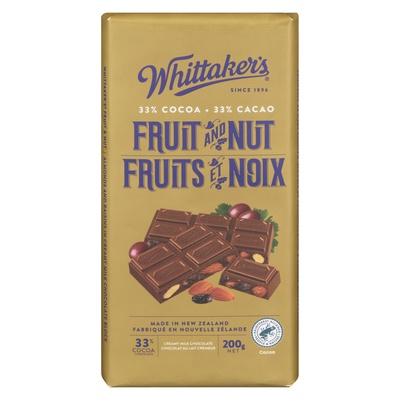 Whittaker's - Fruit and Nut 33% Milk Chocolate Bar