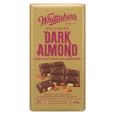 Whittaker's - 62% Dark Chocolate Almond Bar