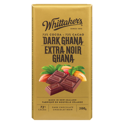 Whittaker's - 72% Cocoa Dark Ghana Chocolate Bar