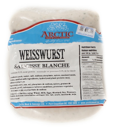 Arctic - WEISSWURST Sausage (Pack of 4)