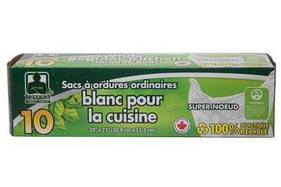 Tuff Guy - Kitchen Gargage Bags, White, 20" x 22"