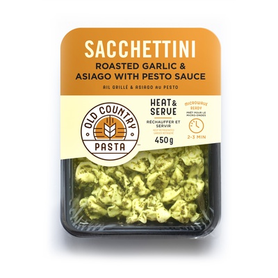 Old Country Pasta - Sacchettini Roasted Garlic & Asiago With Pesto Sauce