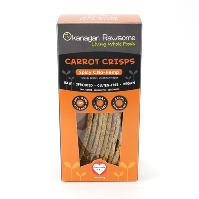 RAWSOME CARROT CRISPS-SPICY CHIA/HEMP