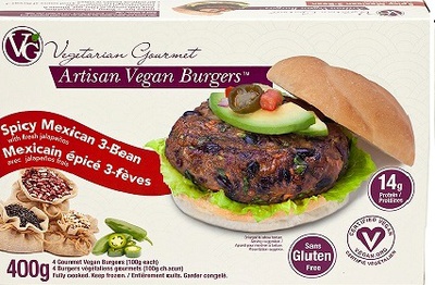 VEGETARIAN GOURMET ARTISAN BURGER SPICY MEXICAN 3-BEAN