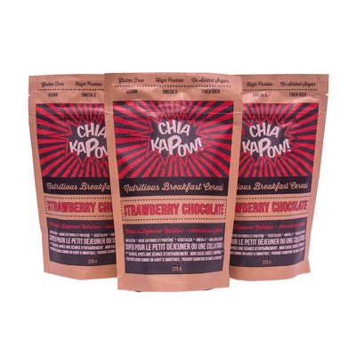 CHIA KAPOW CEREAL POUCH - STRAWBERRY / CHOC.