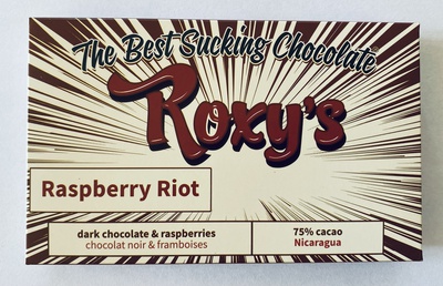 Roxy's -  Raspberry Riot Dark Chocolate Bar with Raspberries - 75% Cacao
