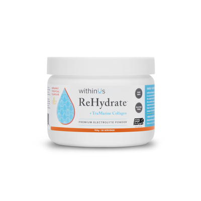 WithinUs ReHydrate +TruMarine Collagen - Tropical Electrolyte Drink Blend