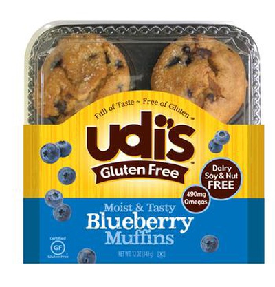 Udi's Gluten Free Moist & Tasty Blueberry Muffins