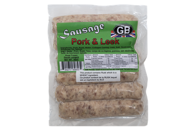 GB SAUSAGE PORK & LEEK