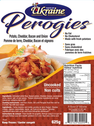 Taste of Ukraine Perogies - Bacon & Onion
