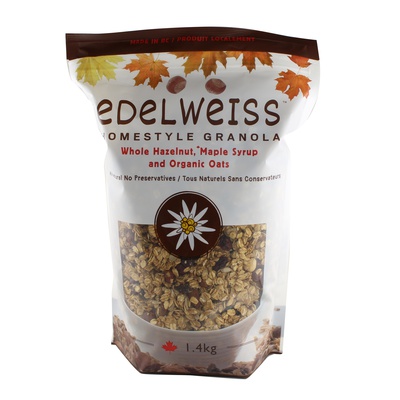 Edelweiss - Whole Hazelnut, Maple Syrup and Organic Oat  Granola Cereal