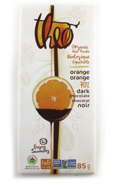Theo - Organic 70% Cocao Dark Chocolate Orange Bar