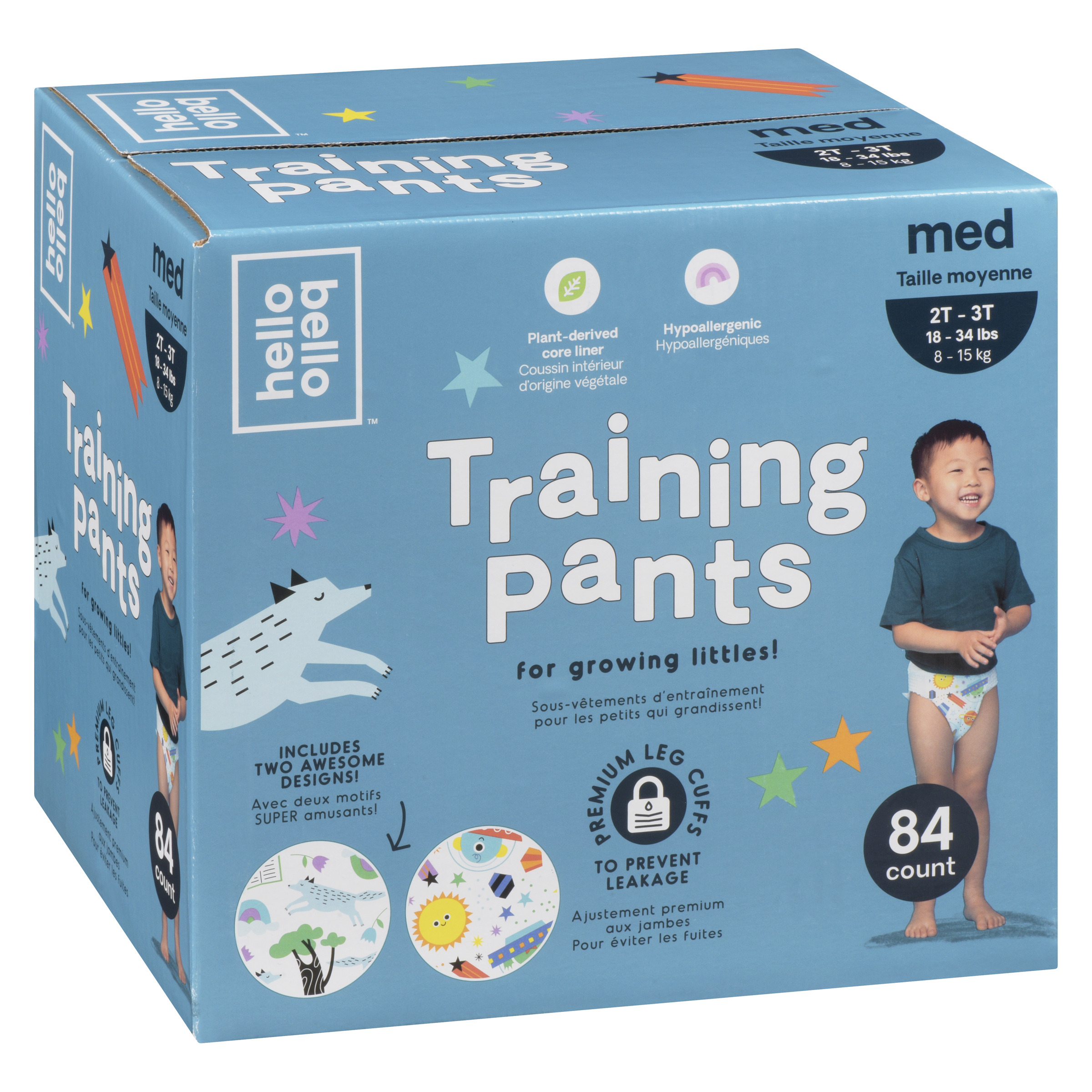 Hello Bello Taining Pants 2T-3T, All About Feelings Design 24ct Jumbo Pack