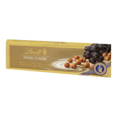 Lindt - Milk Chocolate with Raisins, Hazelnuts and Almonds Bar