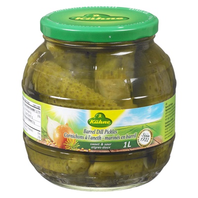 Kuhne Barrel Dill Pickles Sweet and Sour