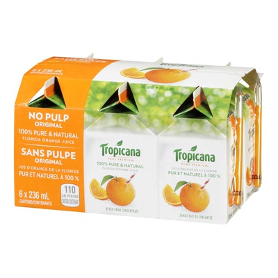 TROPICANA PURE PREMIUM ORANGE JUIC 236ml