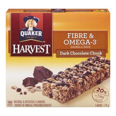QUAKER Harvest. FIBRE & OMEGA BAR