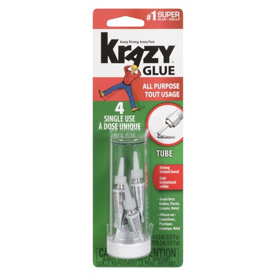 Krazy Glue - Single Use 4 Tubes Super Glue