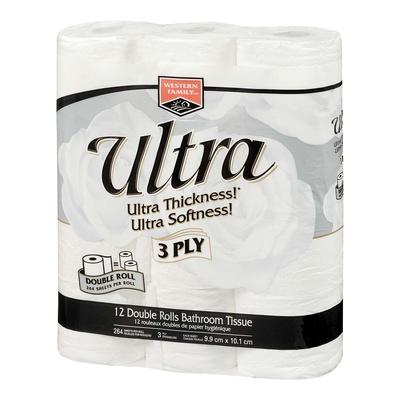 WESTERN FAMILY  - Ultra Thickness 3 Ply Bathroom Tissue