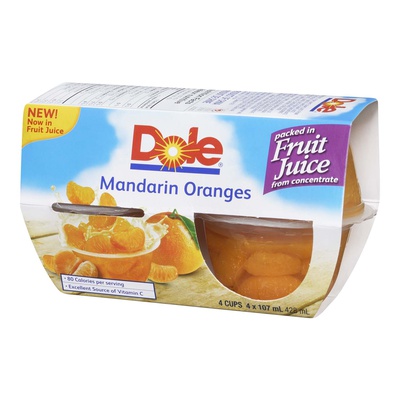 Dole - Mandarin Orange Pieces packed in Fruit Juice Cups