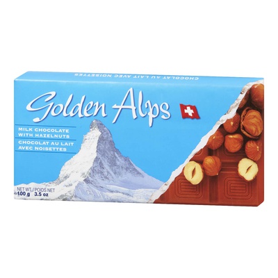 Golden Alps - Milk Chocolate Bar with Hazelnuts