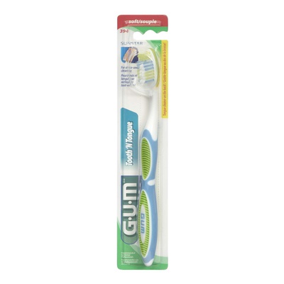GUM - Tooth 'N Tongue Toothbrush, Soft