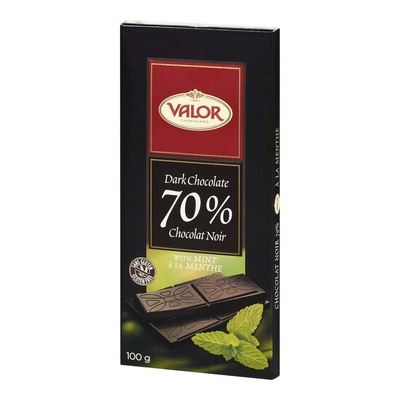 Valor -  70% Dark Chocolate Bar with Mint
