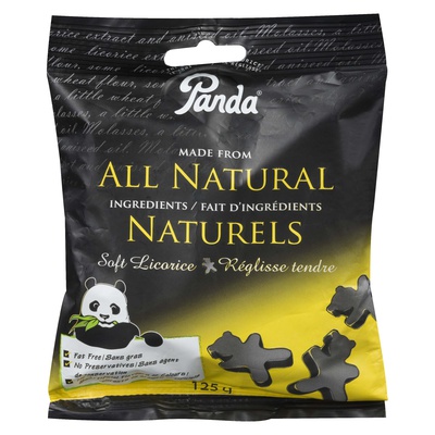 Panda - Soft Black Licorice Bears