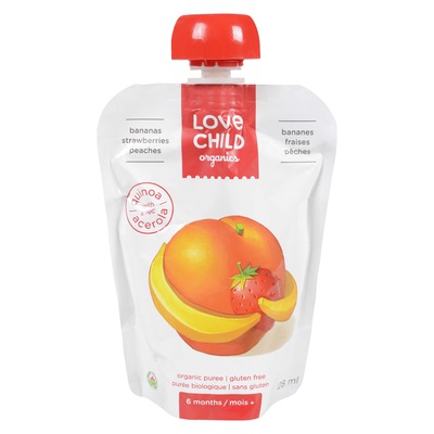 Love Child Organic Baby Food - Bananas, Strawberries & Peaches
