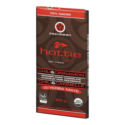 Zazubean - 70% Cacao Hottie Chili and Cinnamon Dark Chocolate Bar