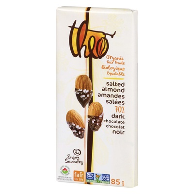 Theo - Organic 70% Cocao Dark Chocolate Salted Almond Bar