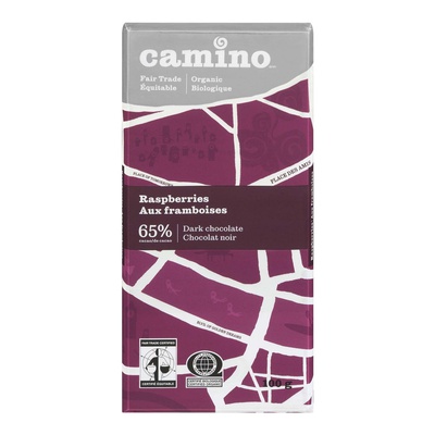 Camino - 65% Cocoa Dark Chocolate Bar With Raspberry